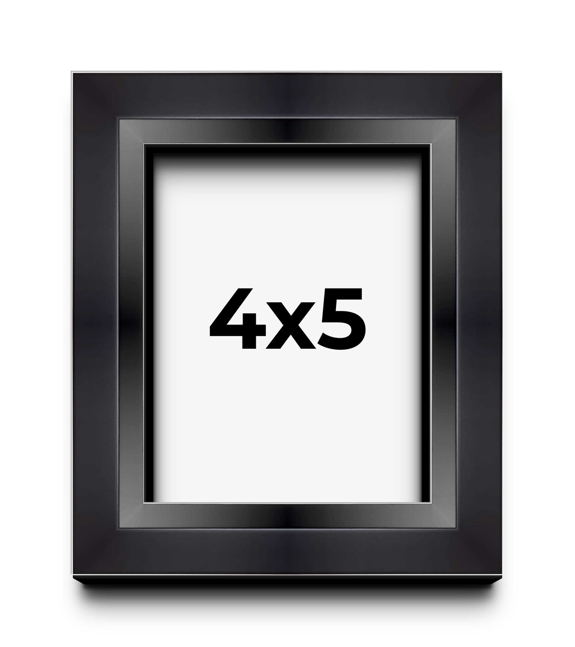 4x5 Modern Shadow Box 1.5" Depth Black Picture Frame - UV Acrylic, Backing, Hanging Hardware